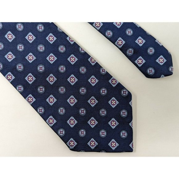 Brooks Brothers Other - BROOKS BROTHERS MAKERS SILK TIE BLUE PURPLE SQUARE GEOMETRIC CROSS 3.5"